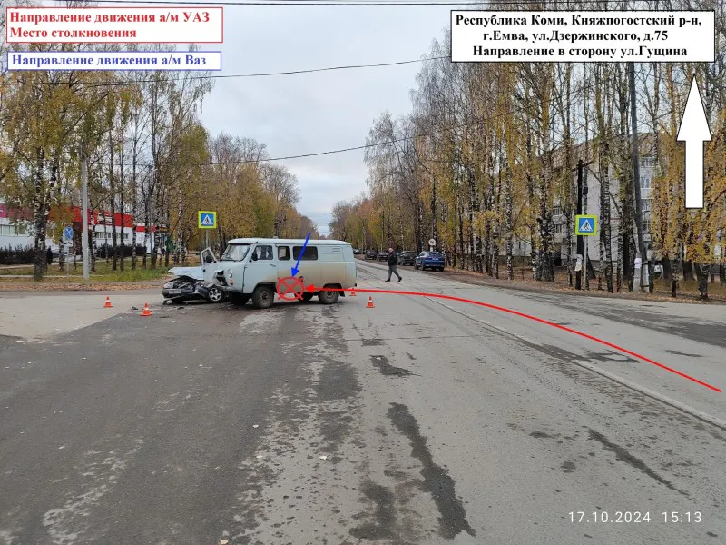В Коми водитель "буханки" попал в серьезное ДТП с "Ладой"
