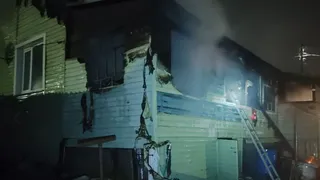 В Коми крупный пожар уничтожил жилой дом в Объячево