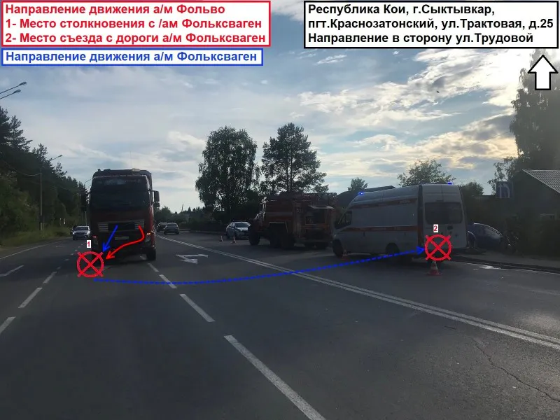 В Коми водитель грузовика устроил ДТП и отправил в кювет "Жука"