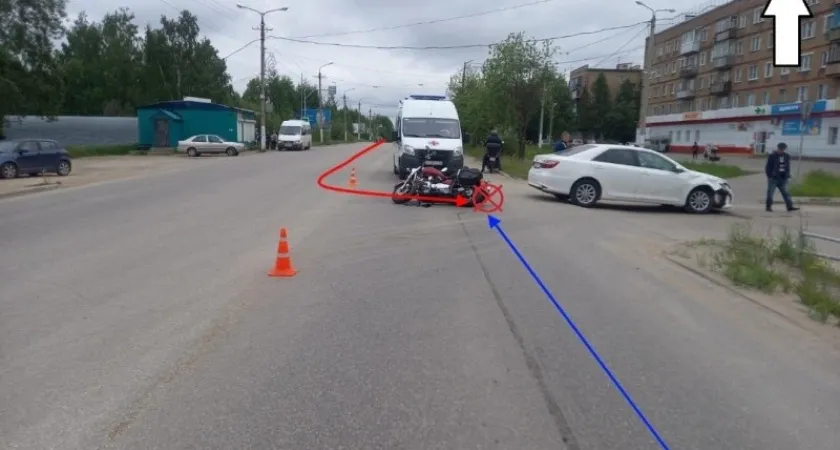 В Коми “Тойота” сбила байкера