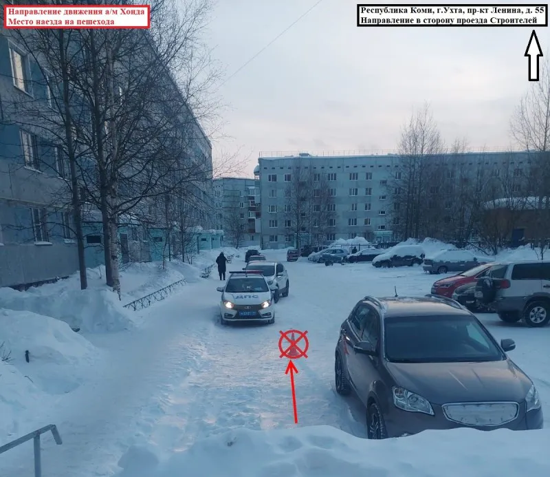 В Коми водитель не заметил прохожего и сбил его с ног