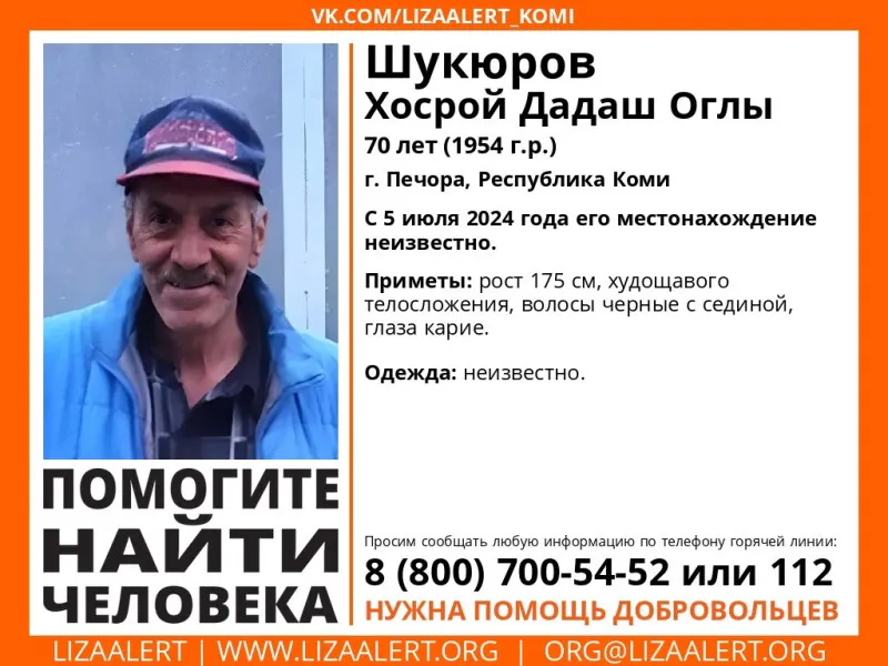 В Коми бесследно пропал 70-летний мужчина