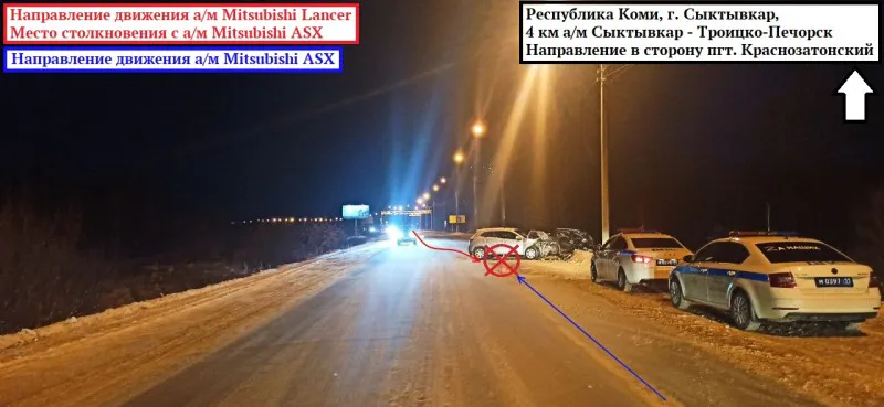 Под столицей Коми столкнулось две иномарки