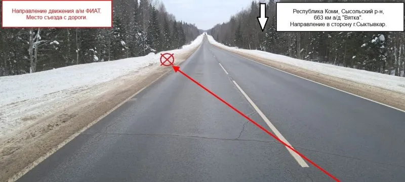 Автоледи из Коми не смогла справиться с управлением и съехала с дороги