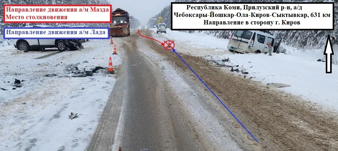В Коми обгон на "Вятке" обернулся массовым ДТП с шестью пострадавшими