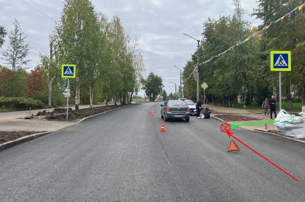 В Сыктывкаре автоледи сбила девушку - пешехода на нерегулируемом переходе